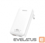 V&auml;line aku Dudao GaN Dudao A65Q 65W USB-A / USB-C PD Ultra-Thin Travel Wall Charger EU / US - White GaN Dudao A65Q 65W USB-A / USB-C PD Ultra-Thin Travel Wall Charger EU / US - White White