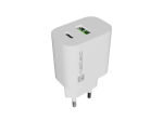 Kontroller Natec  Ribera USB Charger 1X USB-A + 1X USB-C 20W, White