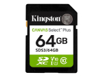 M&auml;lukaardid Kingston 64GB SD Select Plus, UHS-I, V10