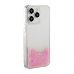 Tagakaaned iLike Apple iPhone 15 Pro Silicone Case Water Glitter Pink