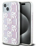 Tagakaaned DKNY Apple iPhone 15 hardcase Liquid Glitter Multilogo Pink