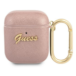 Tagakaaned Guess  Guess GUA2SASMP AirPods cover pink/pink Saffiano Script Metal Collection