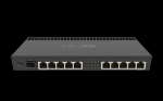 Ruuterid Mikrotik  Wired Ethernet Router RB4011iGS+RM, Quad-core 1.4Ghz CPU, 1GB RAM, 512 MB, 1xSFP+, 1xSerial console port, PCB Temperature and Voltage Monitor, IP20, Cage and Desktop Case with Rack Ears, RouterOS L5