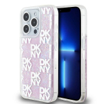 Tagakaaned DKNY  DKNY Liquid Glitter Multilogo iPhone 15 Pro Case - Pink