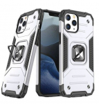 Tagakaaned Wozinsky Apple iPhone 13 Pro Ring Armor Case Kickstand Tough Rugged Silver