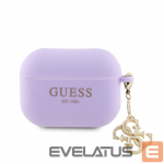 Korpus k&otilde;rvaklappidele Guess Apple Airpods Pro 2 Case Silicone Classic Logo Gold With 4G Charm Purple