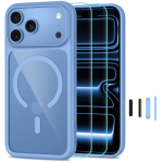 Tagakaaned Tech-Protect  Tech-Protect MagOne CC MagSafe Case + Tempered Glass 2-Pack for iPhone 18 Pro Max / 17 Pro Max - Clear Blue