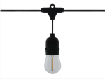 Valgustid iLike  LED Virtene ar 10 gab E27 1W FILAMENT spuldze  silti balta 2700K  IP65  LEDOM  5 metri