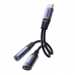 Adaptrid Joyroom Joyroom SY-C02 2in1 DAC adapter USB-C to USB-C / 3.5 mm mini jack - black