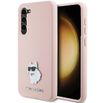 Tagakaaned Karl Lagerfeld  Karl Lagerfeld Silicone Choupette Metal Pin case for Samsung Galaxy S23+ - pink
