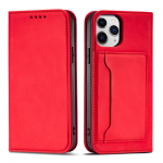 Tagakaaned Hurtel  Magnet Card Case for iPhone 12 Pro Pouch Card Wallet Card Holder Red