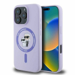 Tagakaaned Karl Lagerfeld Apple iPhone 16 Pro Liquid Silicone Karl and Choupette MagSafe Case Purple