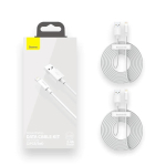 Kaabel Baseus Kabel USB do Lightning Baseus Simple Wisdom 2.4A 1.5m (bialy) 2szt.