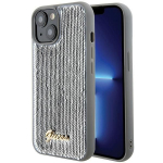 Tagakaaned Guess  Guess Sequin Script Metal case for iPhone 15 - silver
