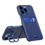 Tagakaaned Hurtel - Leather Stand Case for Samsung Galaxy S23 cover card wallet with stand blue