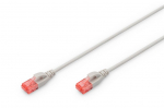 &Uuml;leminek Digitus  CAT 6 U-UTP  Slim patch cord Patch cord, Modular RJ45 (8/8) plug, 2 m, Grey