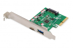 &Uuml;leminek Digitus PCIe card, USB-C 3.1 Gen 2, 10Gpbs, USB-A 3.1