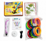 M&auml;nguasjad iLike 3D Pen-3 with LCD display and 10 stencils Blue + Plastic set: 20 colors of 10 meters 200 meters Blue
