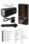 Jalgratta tarvik iLike Rechargeable Bicycle Headlight with 120dB Electric Horn, 300 Lumens LED Bike Light, USB Rechargeable, Handlebar Remote Switch