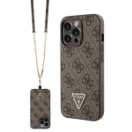 Tagakaaned Guess  Guess GUHCP13LP4TDSCPW Case for iPhone 13 Pro / 13 - Brown Crossbody 4G Metal Logo