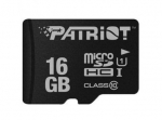 M&auml;lukaardid Patriot MicroSDHC 16GB Patriot Class 10 without Adapter Black