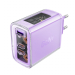 Adaptrid Acefast  Acefast charger GaN 65W 3 ports (1xUSB, 2xUSB C) purple (A45)
