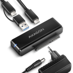 Muu arvutitarvik Axagon  ADSA-FPX USB-C 10Gbps - SATA 6G 2.5"/3.5" SSD/HDD FAST PORT X adapter incl. AC ad. |
