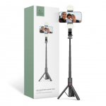 Kaameratarvik Tech-Protect  Tech-Protect L05S Bluetooth Selfie Stick with Tripod up to 105cm with LED Light - Black