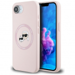Muud kaubad Karl Lagerfeld  Karl Lagerfeld Silicone Karl&Choupette Heads MagSafe iPhone 16e Case - Pink