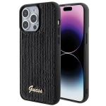 Tagakaaned Guess  Guess Sequin Script Metal case for iPhone 15 Pro Max - black