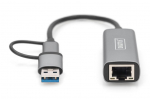 Kaabel Digitus DN-3028 | USB3.0/USB C 3.1 to 2.5G Ethernet Adapter