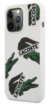 Tagakaaned Lacoste Apple iPhone 13 Pro Liquid Silicone Allover Pattern Case White