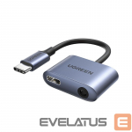 Kaabel Ugreen Ugreen audio adapter USB Type C (male) - USB Type C PD QC (female) + 3.5mm mini jack (female) gray (CM231)