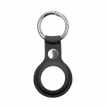 Nutika sildi tarvik iLike AirTag PU Leather Key Ring Keychain Case Black