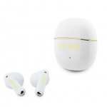 Juhtmevabad k&otilde;rvaklapid Guess Gold Line Glossy Classic Logo TWS Wireless Earphones White