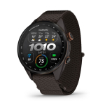 Nutikell Garmin Approach S72 &ndash; 43 mm Carbon Gray/Heritage Bronze DLC Titanium Bezel with Pebble Grey ComfortFit Fabric Band