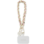 Tagakaaned Guess Guess GUOUCHSAMC4P Universal Hand Strap case - pink Saffiano Chain 4G Charm