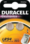 Aku Duracell  DURACELL Sarma baterija 189 (LR54  V10GA  D189A  LR1130  L1131  AG10) 1.5V Duracell (2 gab.iepakojums)