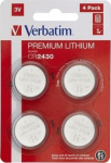 Aku Verbatim  Verbatim Bateria Premium CR2430 4 pc