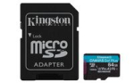 Andmekandjad Kingston  Kingston Technology 64GB microSDXC Canvas Go Plus Gen4 200MB/s A2 U3 V30 Card + Adapter
