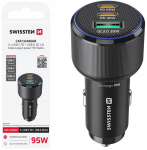 Adaptrid swissten  Swissten Auto Lādētājs 2x USB-C PD / USB / 95W