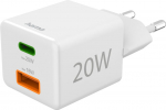 Adaptrid Hama Charger USB-C+USB-A Charger 20W White