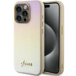Tagakaaned Guess  Guess Saffiano Iridescent Script case for iPhone 15 Pro - gold