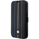 Tagakaaned BMW Case BMW BMBKP14L22RVSK iPhone 14 Pro 6.1" black/black bookcase Leather Stamp Blue Lines