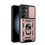 Tagakaaned Hurtel Hybrid Armor Camshield with Stand and Camera Cover for Samsung Galaxy A26 - Pink