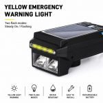 Jalgratta tarvik iLike Solar Powered Bike Headlight with 120dB Horn, USB Rechargeable, 1000LM LED Bicycle Front Light, 4000mAh Battery, Emergency Warning Light