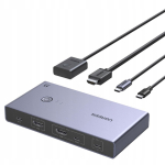 Muud kaubad Ugreen Ugreen USB-C + HDMI 4K 60Hz 2-in-1 KVM Switch &ndash; Gray - OUTLET