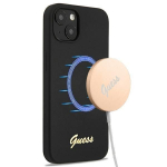 Tagakaaned Guess  Guess GUHMP13MLSLMGBK iPhone 13 6.1" black/black hardcase Silicone Script Gold Logo Magsafe