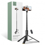 Kaameratarvik Tech-Protect  Tech-Protect L08S Bluetooth Selfie Stick with Remote Control, Tripod up to 141cm - Black