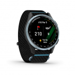 Nutikell Garmin Approach J1 Cloud blue aluminium bezel with black/azure ComfortFit fabric band